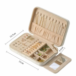Resesmyckeskrin i sammet med spegel — Beige
