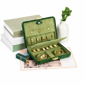 Smyckeskrin i sammet för resan med fickor